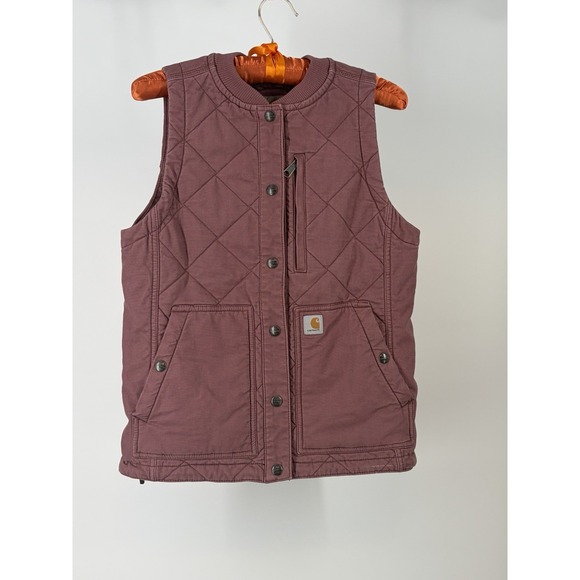Carhartt Jackets & Blazers - Carhartt Quilted Canvas Vest Women XS Mauve Pink Workwear Utility